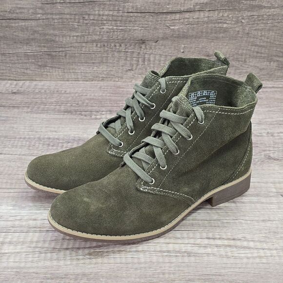 Timberland Shoreham Earthkeepers Women's Size 8.5 Olive Green Suede Boots NEW - Picture 9 of 9